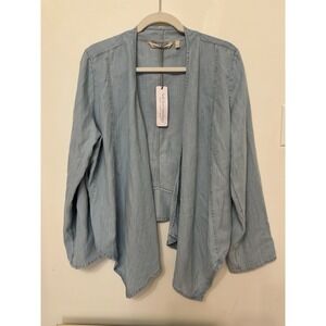 Soft‎ Surroundings Tencel Topper Chambray L Boho Layer Minimalist Capsule Flowy